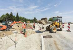 Chantier du giratoire du Griffoul, à Castelnaudary