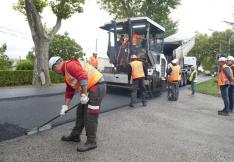 Visite chantier routes Tamara Rivel à Labastide-d'Anjou.