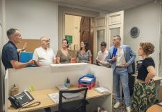 Visite des travaux d'été au collège Cité, à Narbonne.