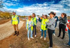 Visite de chantier de l'allongement de la piste cyclable de Montredon-des-Corbières