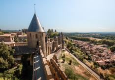 Vue sur la plaine depuis la Cité de Carcassonne