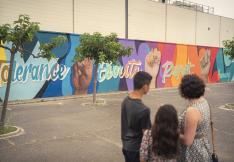 Inauguration de la fresque sur le vivre ensemble au collège La Nadière de Port-la-Nouvelle, dans l'Aude