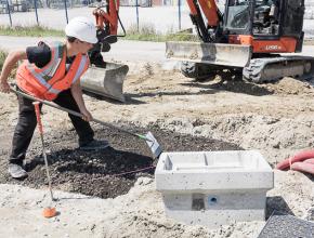 Chantier du giratoire du Griffoul, à Castelnaudary