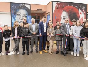 Inauguration d'une fresque symbolisant la lutte contre les discriminations au collège de Montesquieu à Narbonne