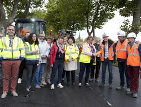 Visite chantier routes Tamara Rivel à Labastide-d'Anjou.