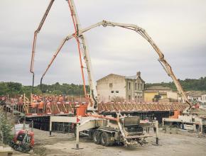 coulage du tablier du pont de Villegailhenc