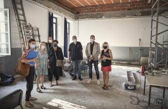 Visite de chantier du nouveau restaurant scolaire au collège Le Bastion de Carcassonne.