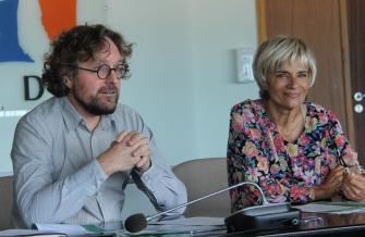 FRANCIS MORLON ET HELENE SANDRAGNE VICE PRESIDENT ET PRESIDENTE DU DEPARTMENT DE L'AUDE
