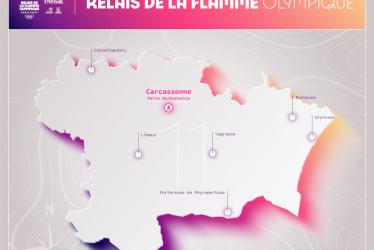 trace du relais flamme olympique paris 2024 dans l'Aude