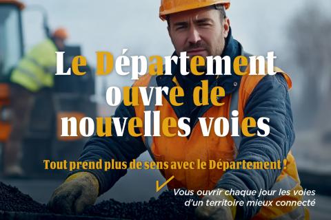 Visuel campagne institutionnelle département de l'Aude, agent des route au travail