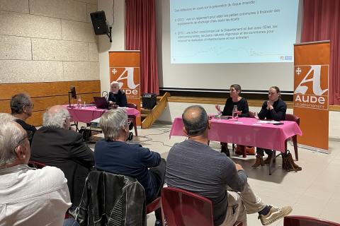 Présentation des aides aux communes du Département de l'Aude aux élus et habitants de Talairan.