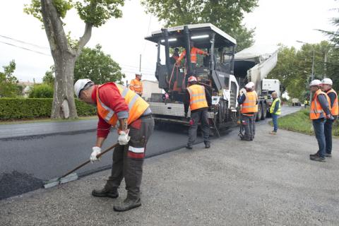 Visite chantier routes Tamara Rivel à Labastide-d'Anjou.