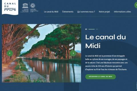 page d'accueil du site internet du canal du midi