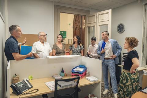 Visite des travaux d'été au collège Cité, à Narbonne.