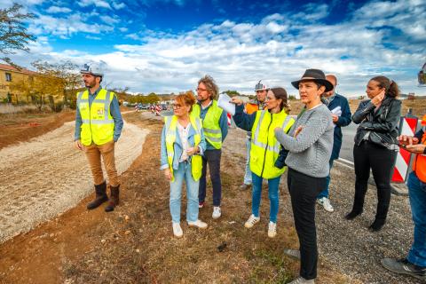 Visite de chantier de l'allongement de la piste cyclable de Montredon-des-Corbières