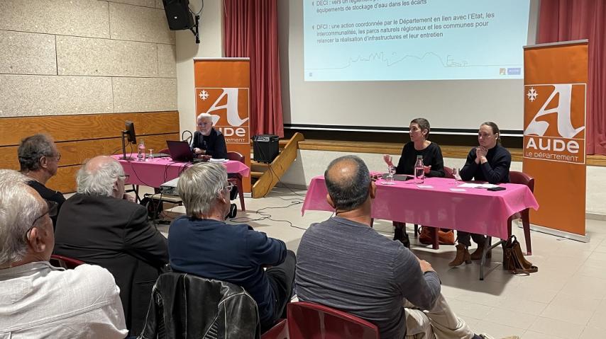 Présentation des aides aux communes du Département de l'Aude aux élus et habitants de Talairan.