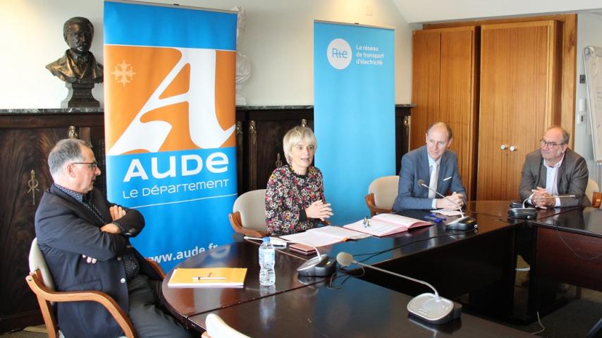 Signature de la convention entre réseau de transport d'électricité et le Département de l'Aude.