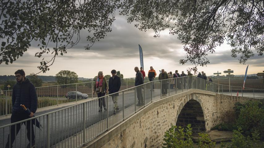 Inauguration des travaux du pont de Roubia, dans l'Aude