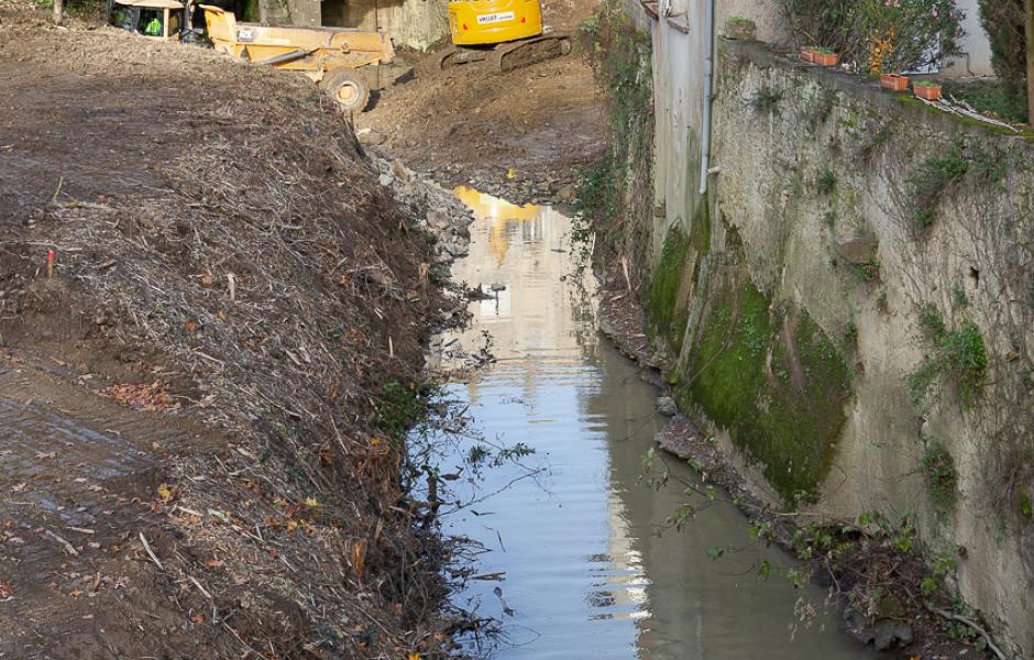 Visite de chantier des travaux de rétablissement de la continuité écologique du Fresquel à Pennautier.