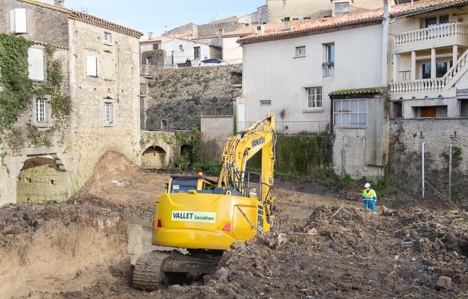 Visite de chantier des travaux de rétablissement de la continuité écologique du Fresquel à Pennautier.