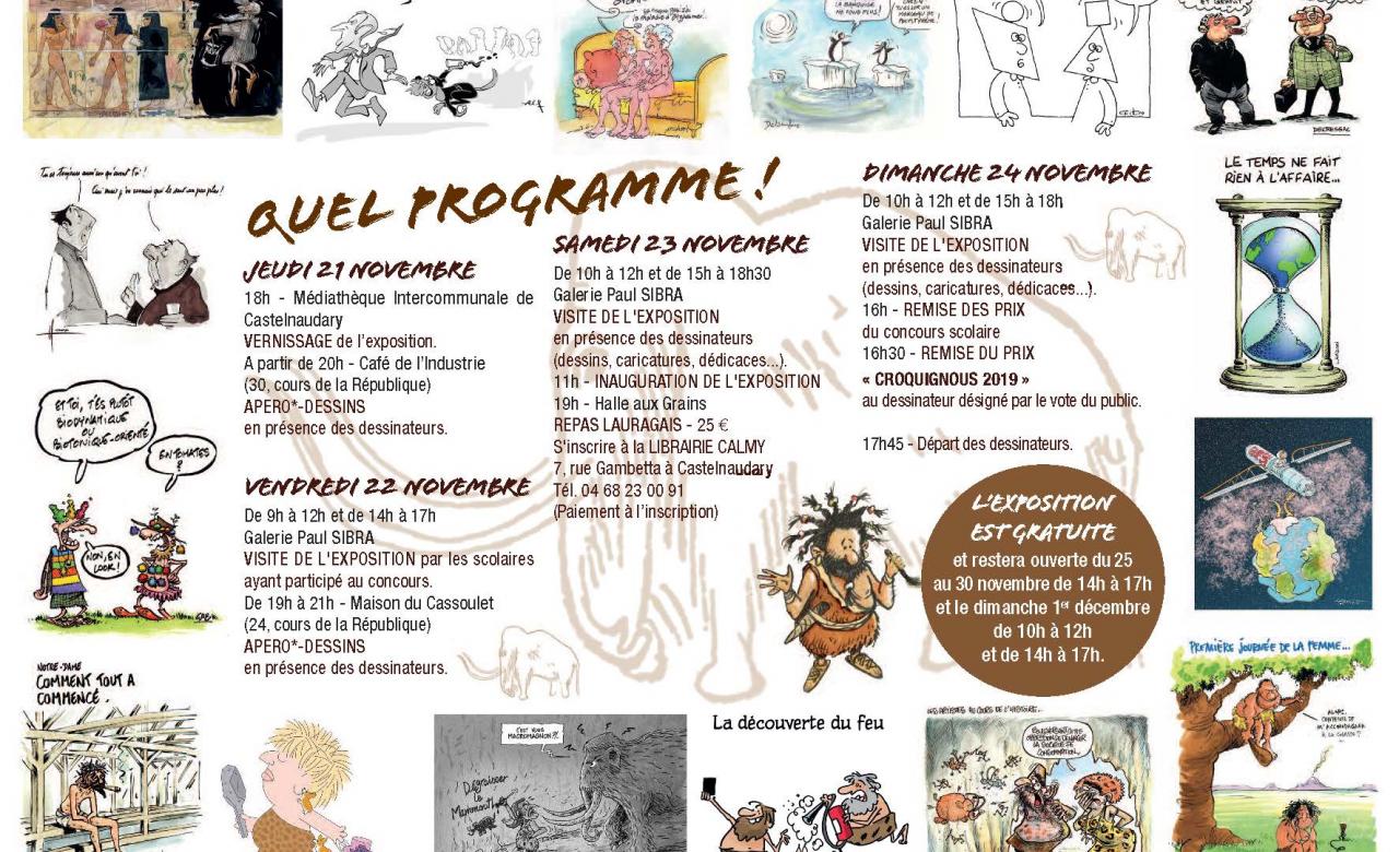 Programme de la 22e édition du Festival de la caricature et du dessin de presse de Castelnaudary 2019