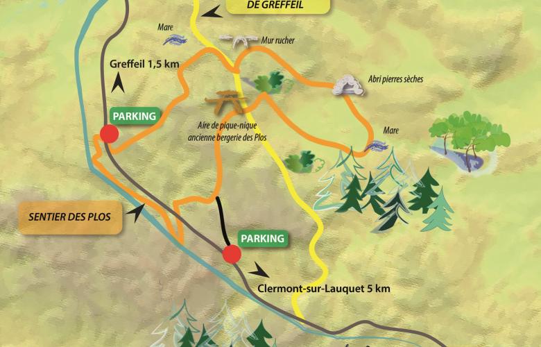 CARTE ITINERAIRE BALADE LA FORET DES PLOS