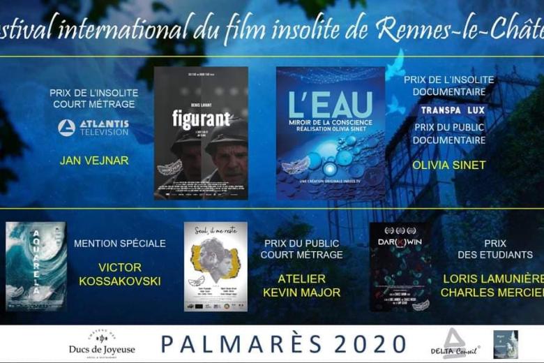 PALMARES 2020 FESTIVAL INTERNATIONAL DU FILM INSOLITE RENNES LE CHATEAU