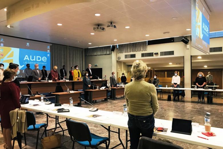 Les conseillers départementaux de l'Aude ont rendu hommage à Samuel Paty