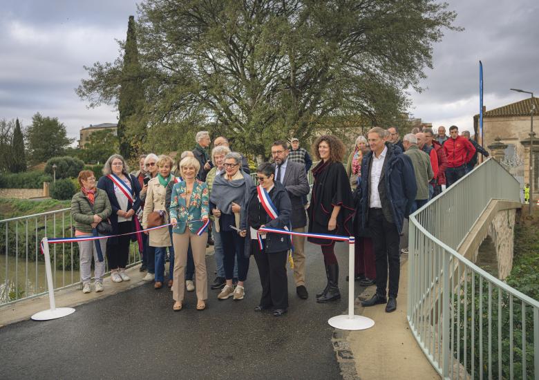 Inauguration des travaux du pont de Roubia, dans l'Aude